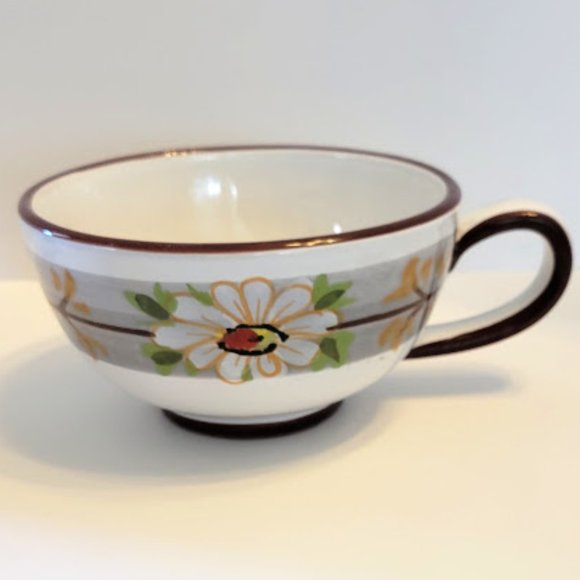 OVERSIZED HAND PAINTED COFFEE MUG SOUP BOWL MADE IN ITALY - Picture 3 of 7